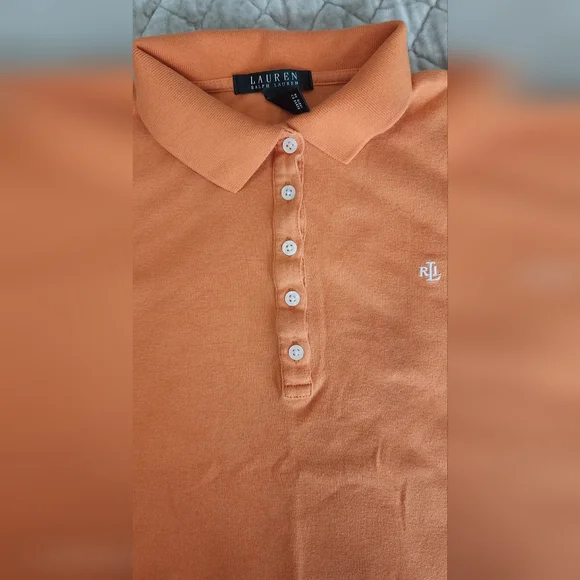 Ralph Lauren Women's Orange Button Down Polo Shirt - Picture 4 of 4
